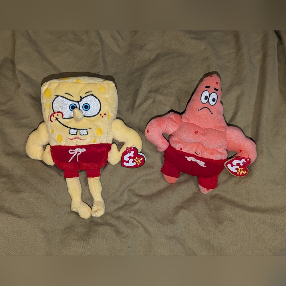 Ty SpongeBob and Patrick Plush Ty Beanie Baby